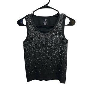 LC Couture Womens Rhinestone Sleeveless Tank Top Size  L/XL Chic Casual Wear